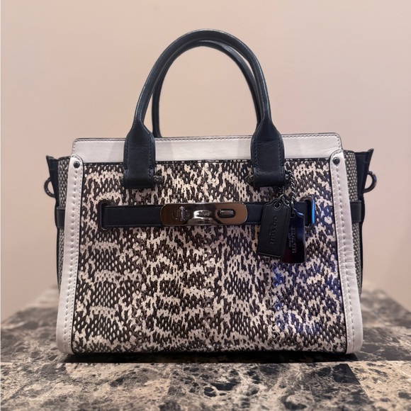 Coach Swagger 27 Exotic Genuine Snakeskin Colorblock - Picture 2 of 16